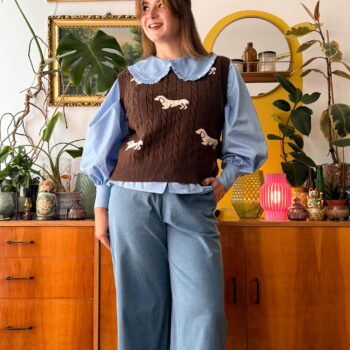 jeansowe spodnie z falbanką to moje