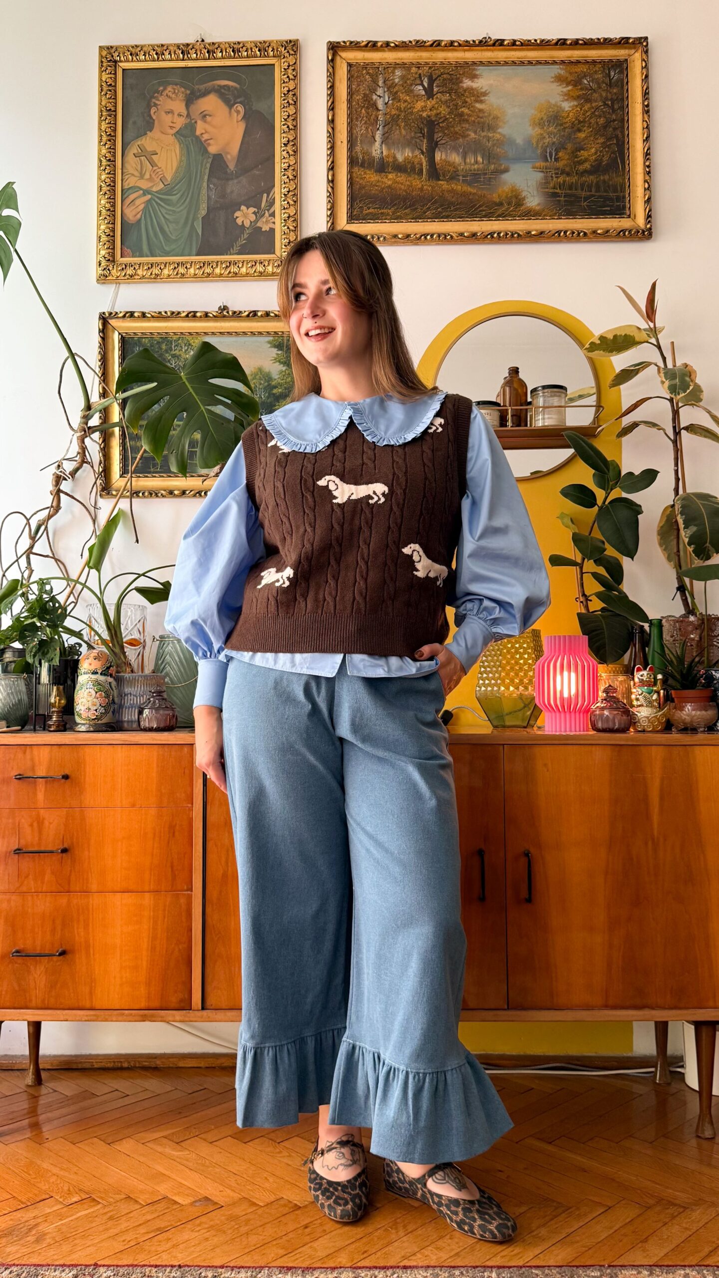 4 jeansowe spodnie z falbanką to moje