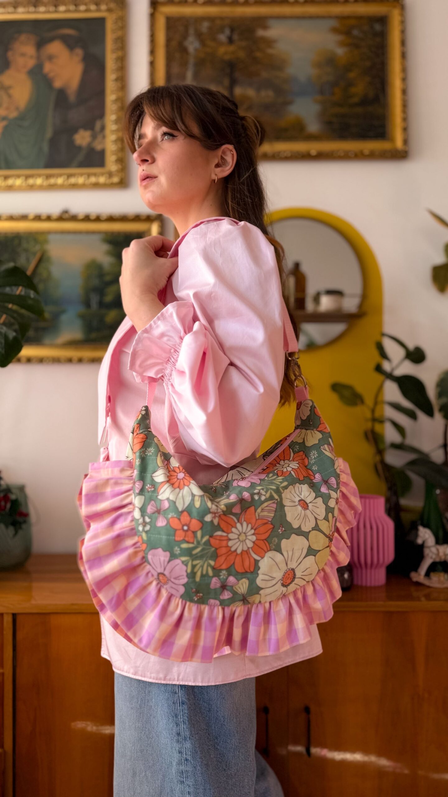 torebka zielone kwiaty 1