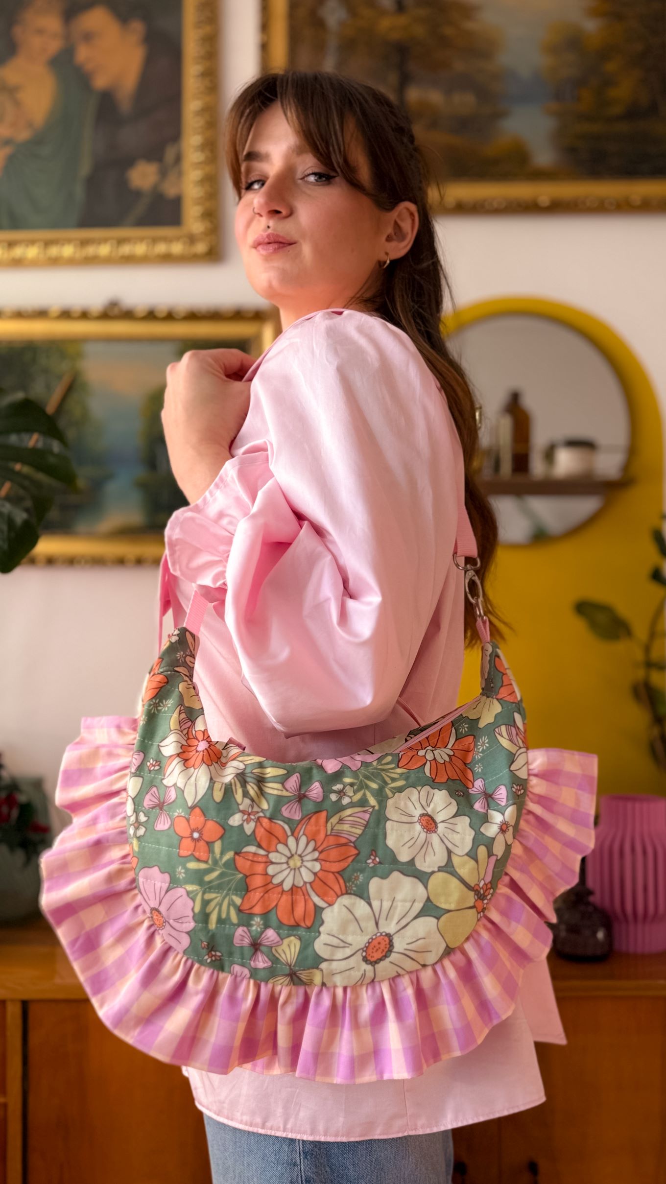 torebka zielone kwiaty 2