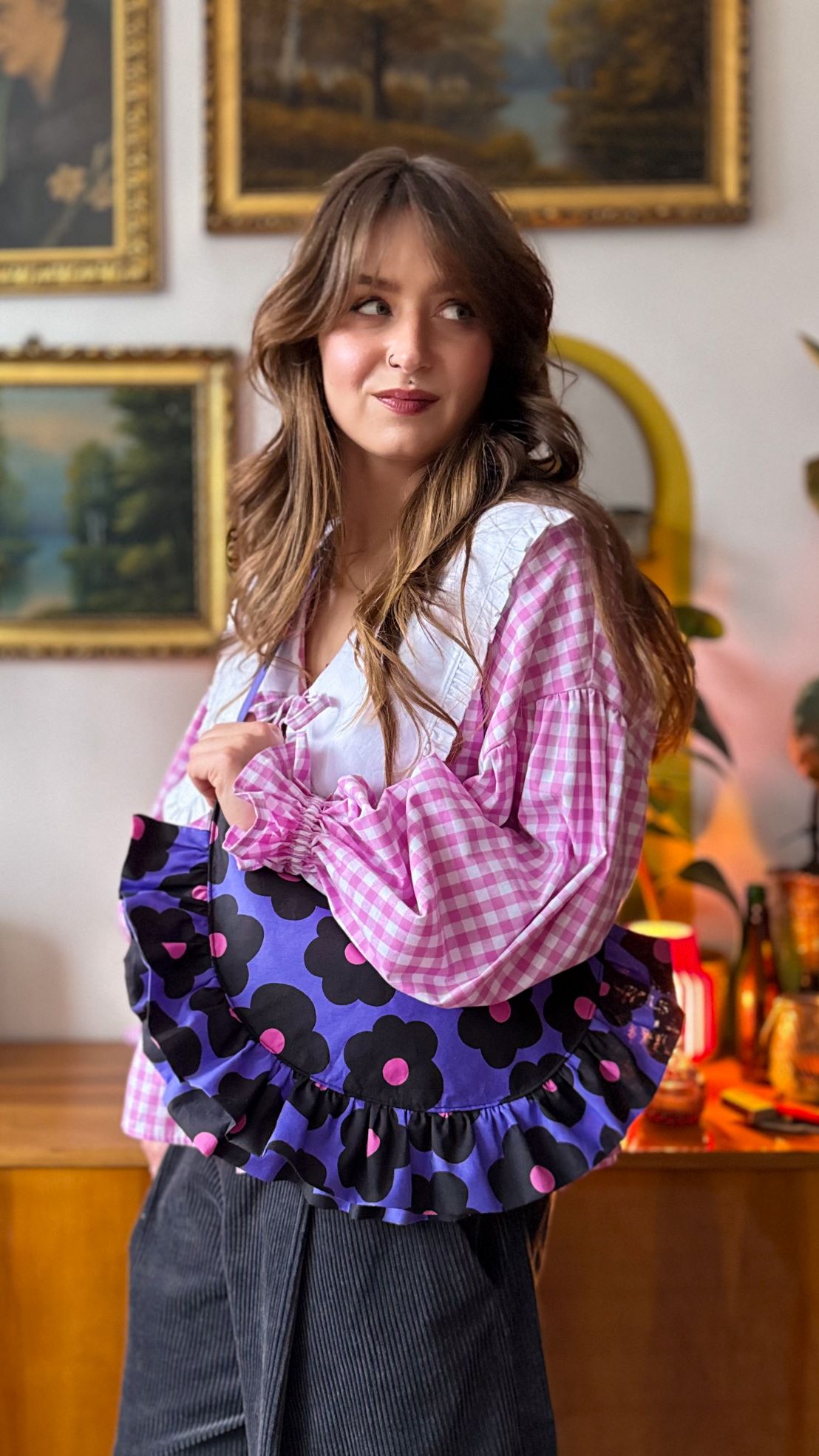 torebka fioletowa kwiaty 1