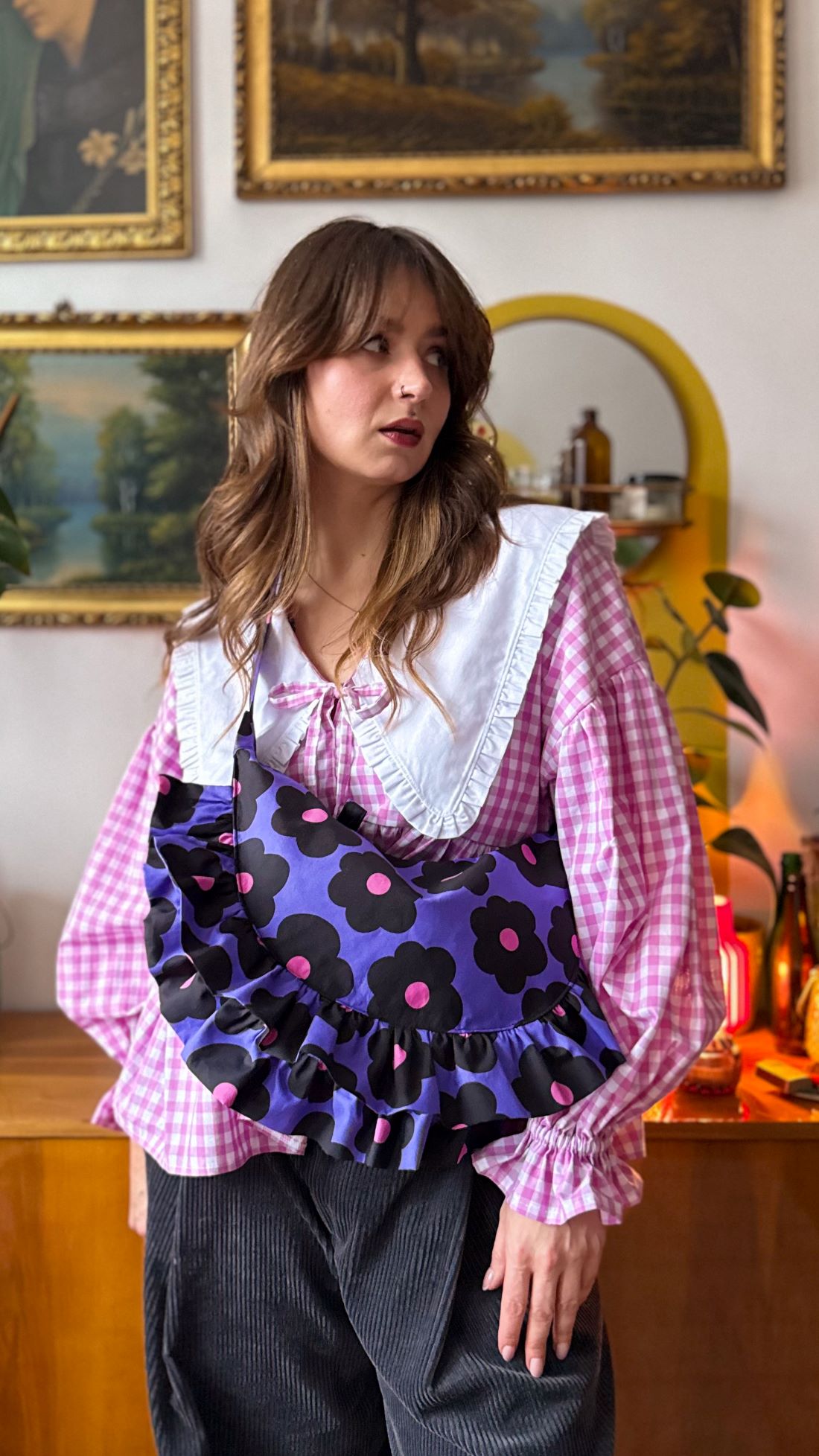 torebka fioletowa kwiaty 3